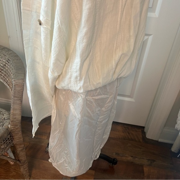 Giesswein vintage 100% cream linen boho dress size 8 - Picture 8 of 14